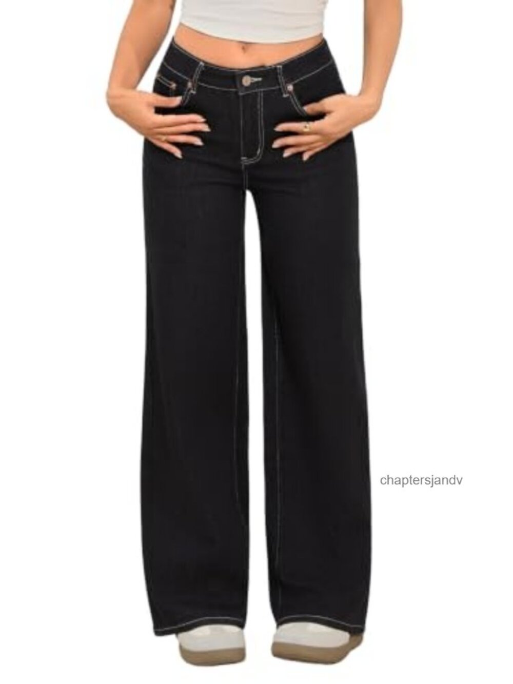 Womens Stretchy Straight Leg High Rise Jeans Denim Pants